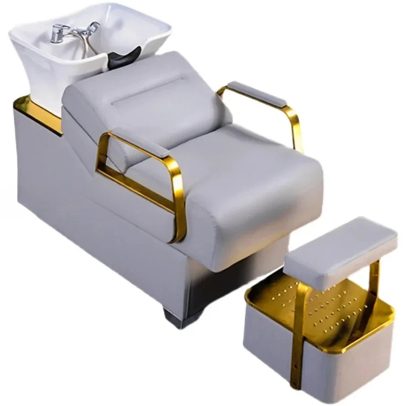 Kopf Spa Shampo Stuhl Stylist Luxus Komfort Lounge Massage Haar wäsche Bett Dusch kopf Silla Peluqueria Salon Möbel mq50xf