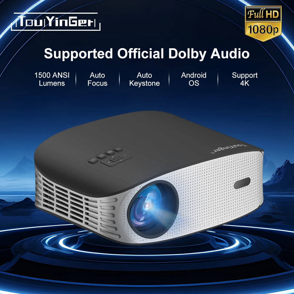 Touyinger ET32 1500ANSI Full HD 4K Proyector 5G WIFI Home theater Media Video Player Smart Beamer