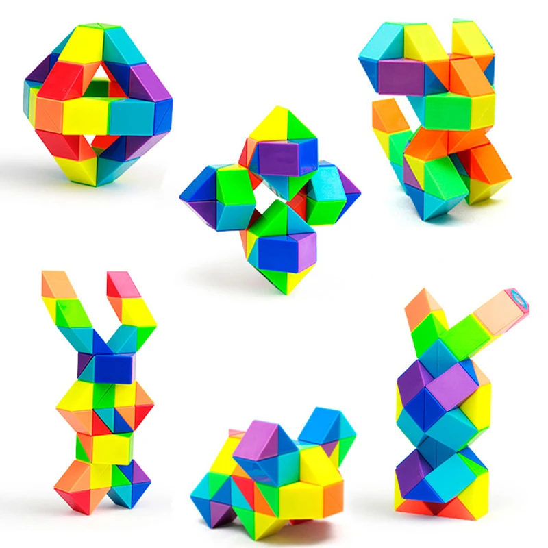 Cubo mágico colorido brinquedos regra mágica cobra multi-cor quebra-cabeça brinquedos fidget descompressão cubos transformáveis brinquedos educativos