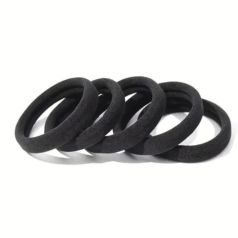 Bandas para el pelo negras para mujeres y niñas, banda de goma elástica alta, lazos para el cabello, coletero, accesorios para el cabello, 50/100 piezas
