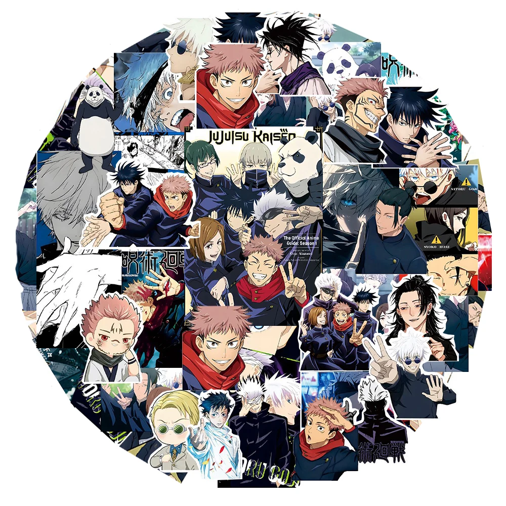 Paquete de pegatinas de dibujos animados de Jujutsu Kaisen, pegatinas de Manga japonesa, monopatín DIY, casco para portátil, coche, juguete para niños, 10/30/80 Uds.