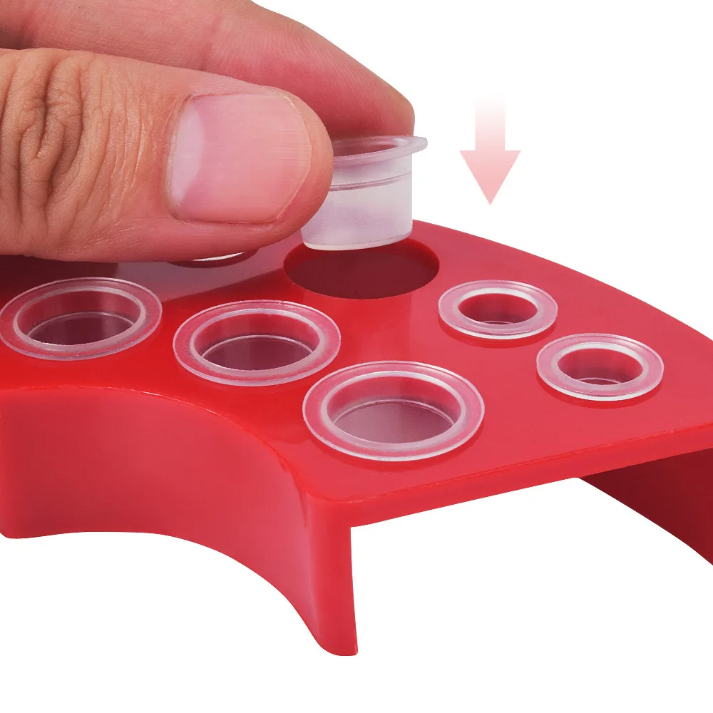 8-löcher Tattoo Ink Cup Halter Ständer Make-Up Zubehör Zufällige Farbe Anhänger Liefert Tattoo Werkzeug Pigment Brack Container