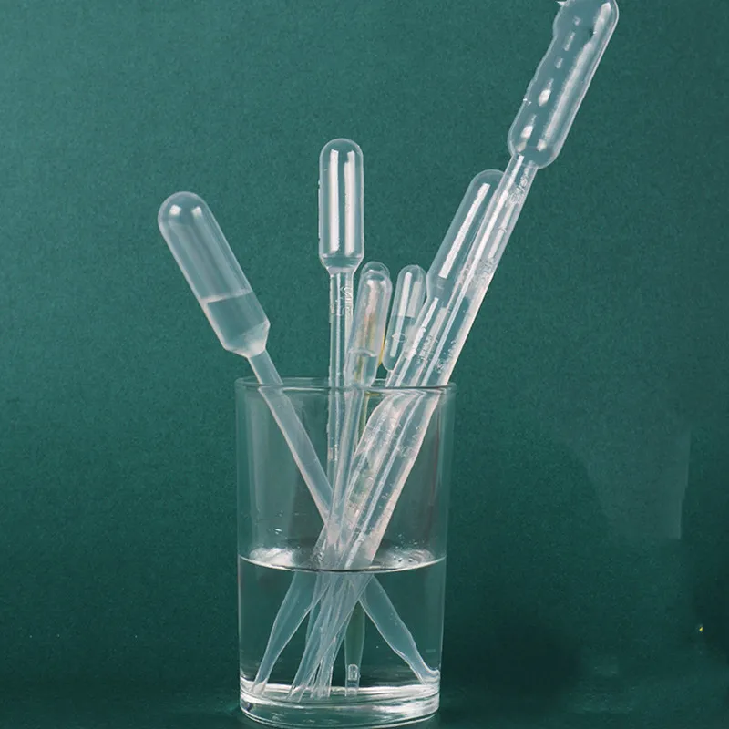 100 Uds. Pipetas desechables de plástico de 3ml, pipetas de transferencia para apretar, gotero para molde de silicona, resina epoxi UV, artesanía, fabricación de joyas