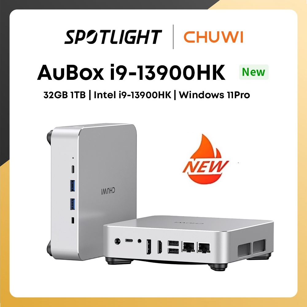 World Premier CHUWI AuBox Mini PC 14 ядер i9-13900HK 32 ГБ DDR4 1 ТБ SSD Windows 11 Pro WiFi 6 BT 5.2 Расширение M.2 1T*2 Настольный компьютер