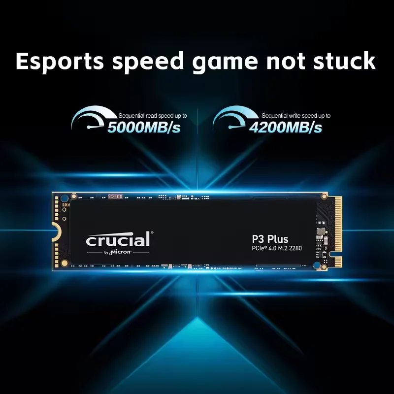 Crucial P3 Plus 2TB 1TB 500GB PCIe Gen4 3D NAND NVMe M.2 SSD, hasta 5000MB/s