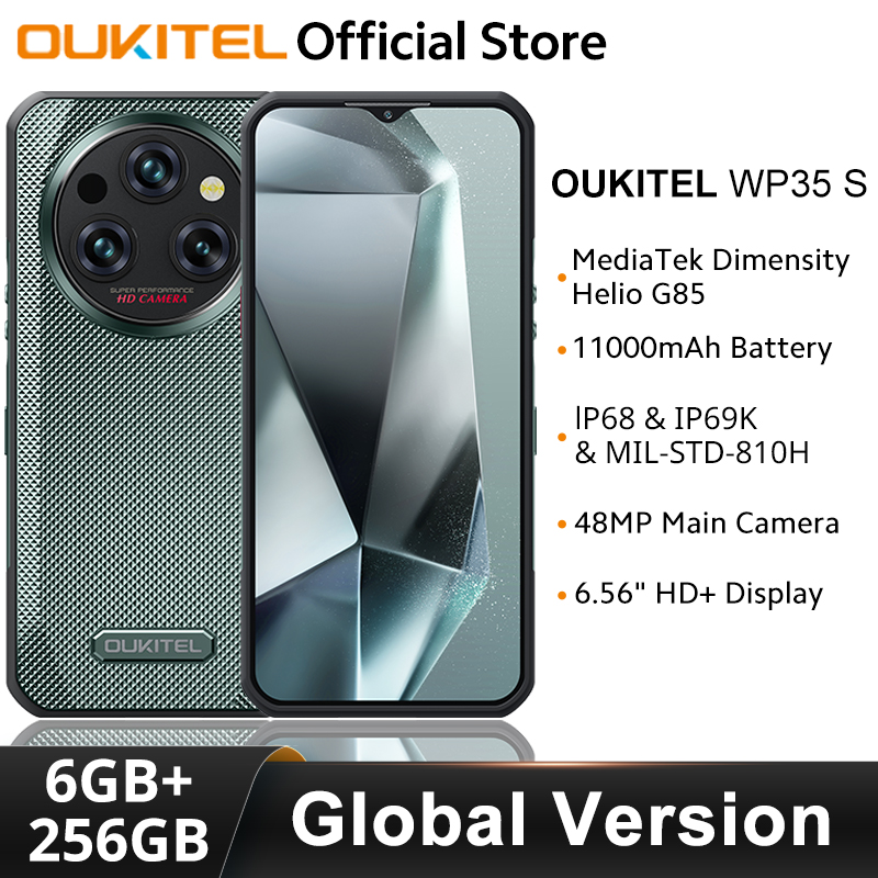 Oukitel WP35 S teléfono resistente 6GB + 256GB 11000mAh teléfonos móviles androids NFC 48MP cámara trasera Smartphone teléfono de negocios