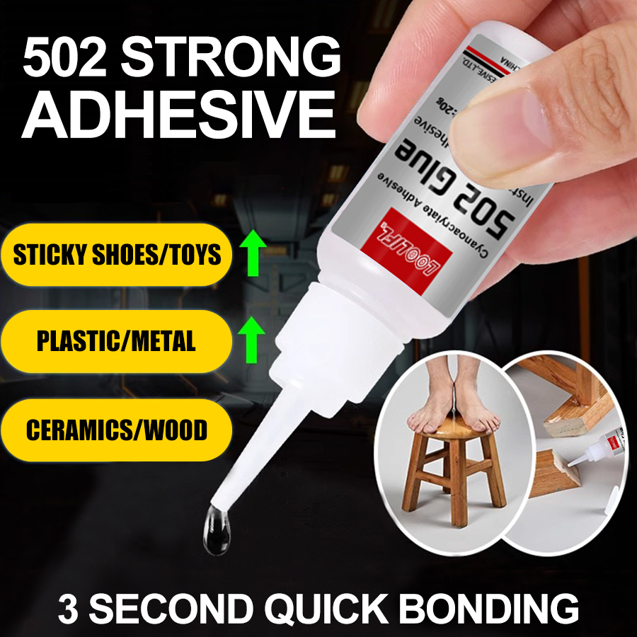 Professional 502 Super Glue Instant Quick-drying Cyanoacrylate Adhesive Leather Wood Metal Plastics Strong Bond Liquid Glue Tool