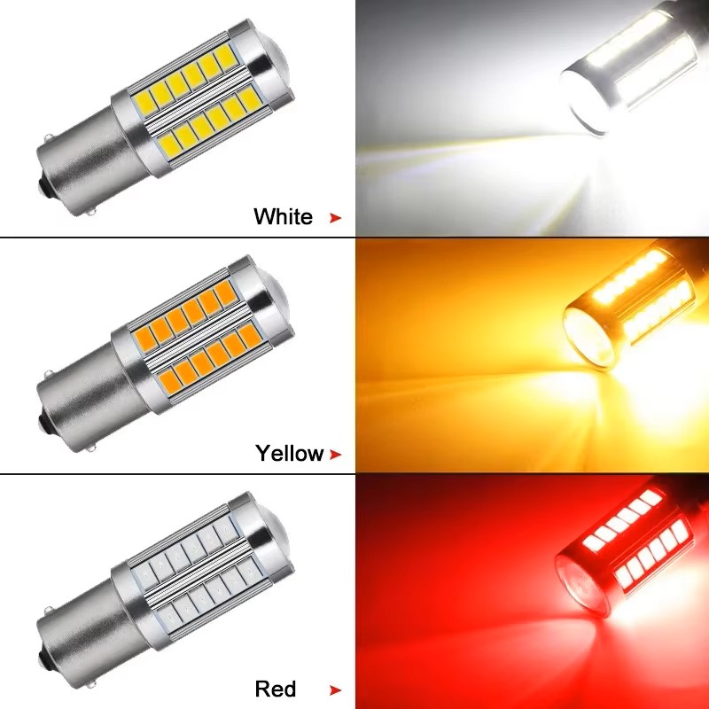 2 Stuks 1157 P21/5W BAY15D 7440 7443 3157 1156 33SMD Super Heldere Remlichten mistlamp Auto Dagrijverlichting Stop Lampen 12V
