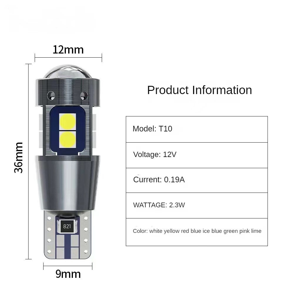 4ชิ้นไฟด้านข้างภายในรถ T10 W5W ไฟท้าย LED 192 3030 10SMD 12V โคมไฟอัตโนมัติ CANbus ไม่มีข้อผิดพลาดหลอดไฟท้ายรถเครื่องหมายรถ
