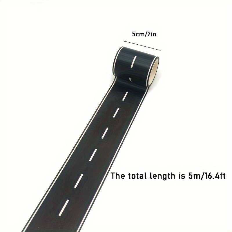 Pegatinas reutilizables de dibujos animados para pista de carretera, cinta negra para decoración de carreras de fiestas, acabado brillante prepegado, temática automática