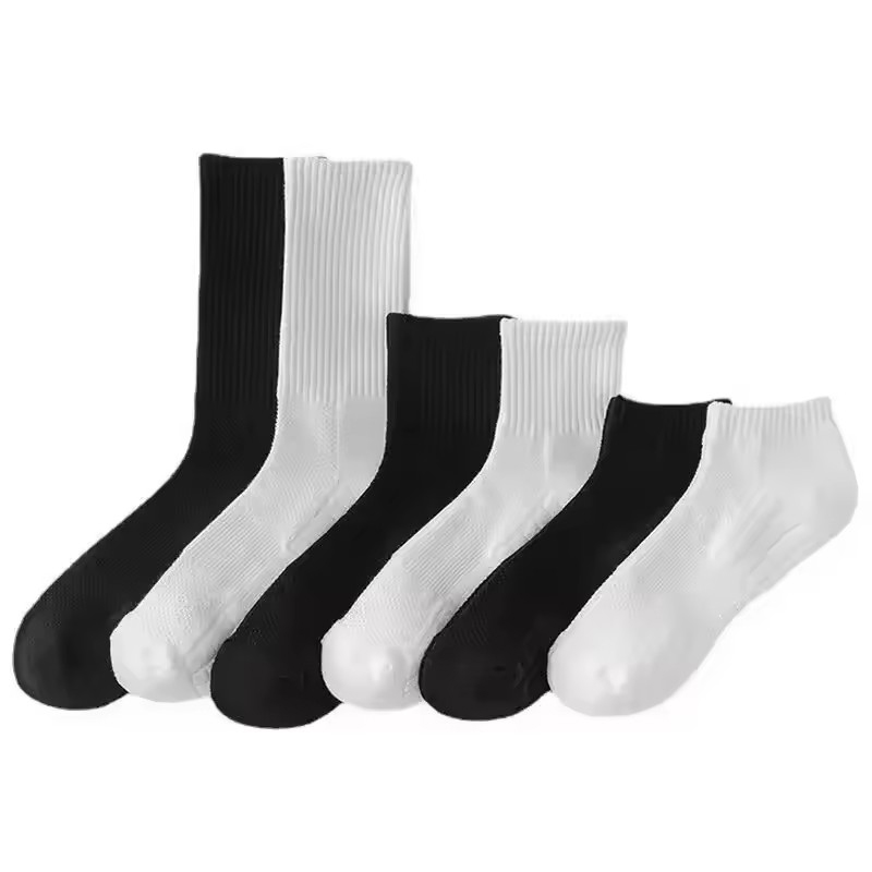 Schweißabsorbierende und atmungsaktive Sportsocken für Herren mit dickem Boden und unterem Kissen zum Laufen, professionelle Sport-Herrensocken
