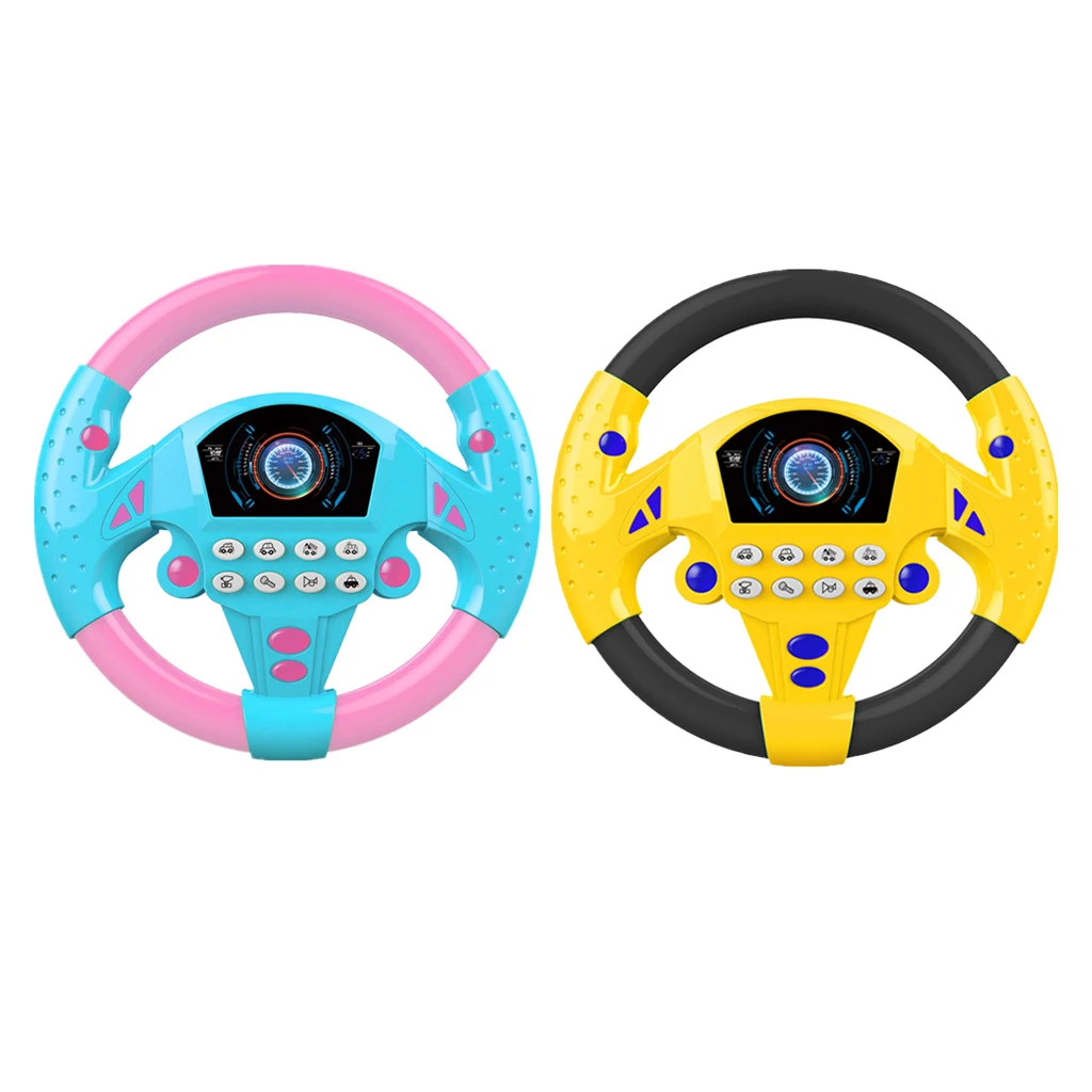Children Simulation Steering Wheel with Light & Driving Sound Early Childhood Educational Toys for Kids