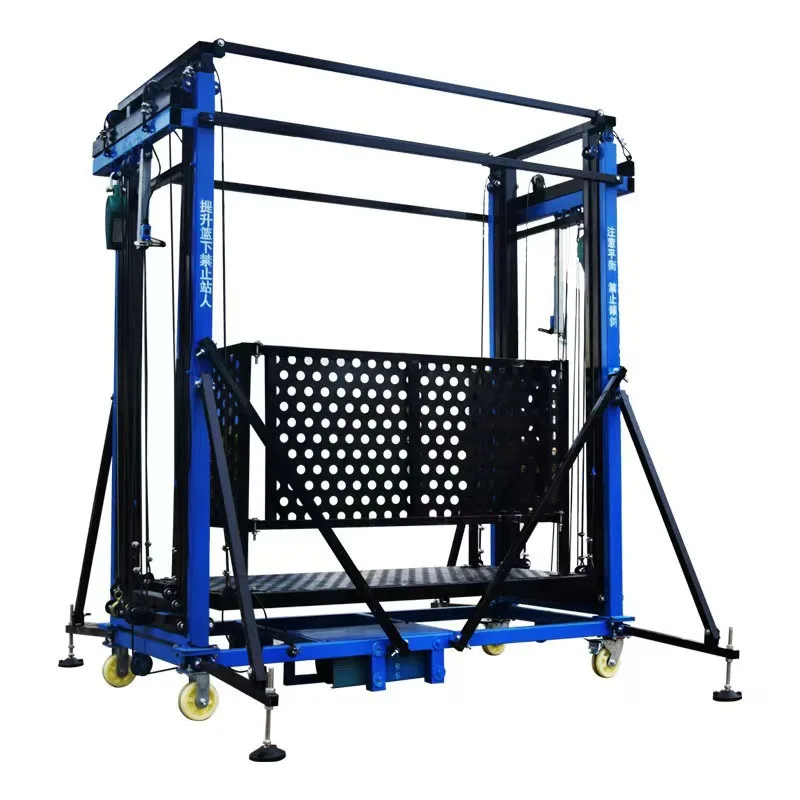 Electric Mobile Scaffolding System With Wireless Remote Control 500KG Bearing Capacity 8M Operating Height Collapsible Platform