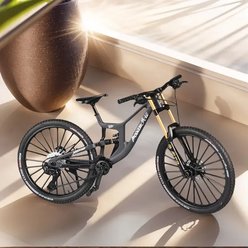 Novo modelo 1:8 mini liga de bicicleta diecast metal brinquedo bicicletas absorção choque montanha dedo simulação coleção brinquedos
