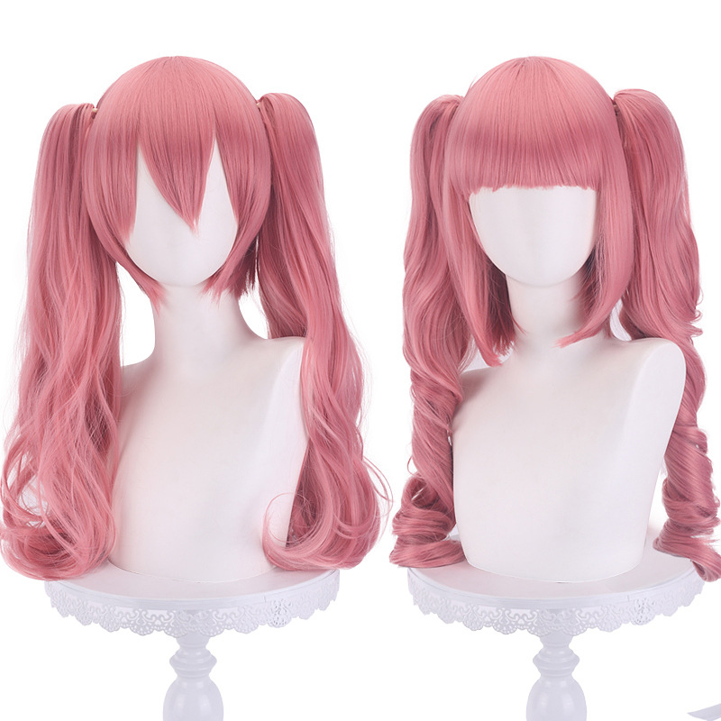 16 "gerade Mitte Pony rauchen rosa synthetische Perücke für Weihnachts feier Halloween Cosplay