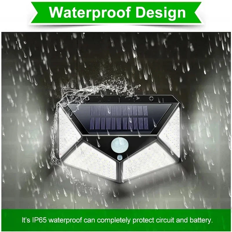 100 LED Solar Wand leuchte drahtlos mit Bewegungs sensor Mensch wasserdichte Garten dekoration Scheinwerfer Treppen Außenwand leuchte