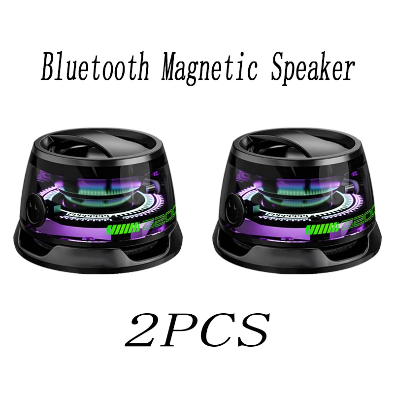 G200 2 шт. Bluetooth магнитный динамик RGB мини звуковая коробка многофункциональное портативное сопряжение два динамика светодиодная подставка для телефона подарки