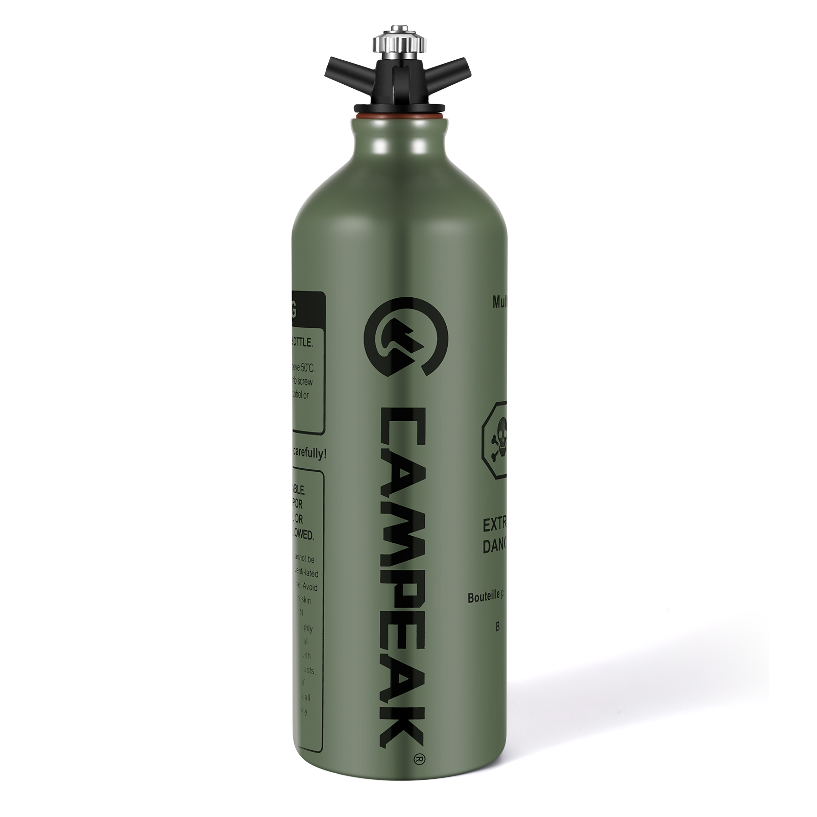 Tragbare Flüssigkraftstoffflasche, Aluminium, Benzin, Kerosin, Alkohol, Ersatz-Aufbewahrungsdose, 0,5 l/1 l