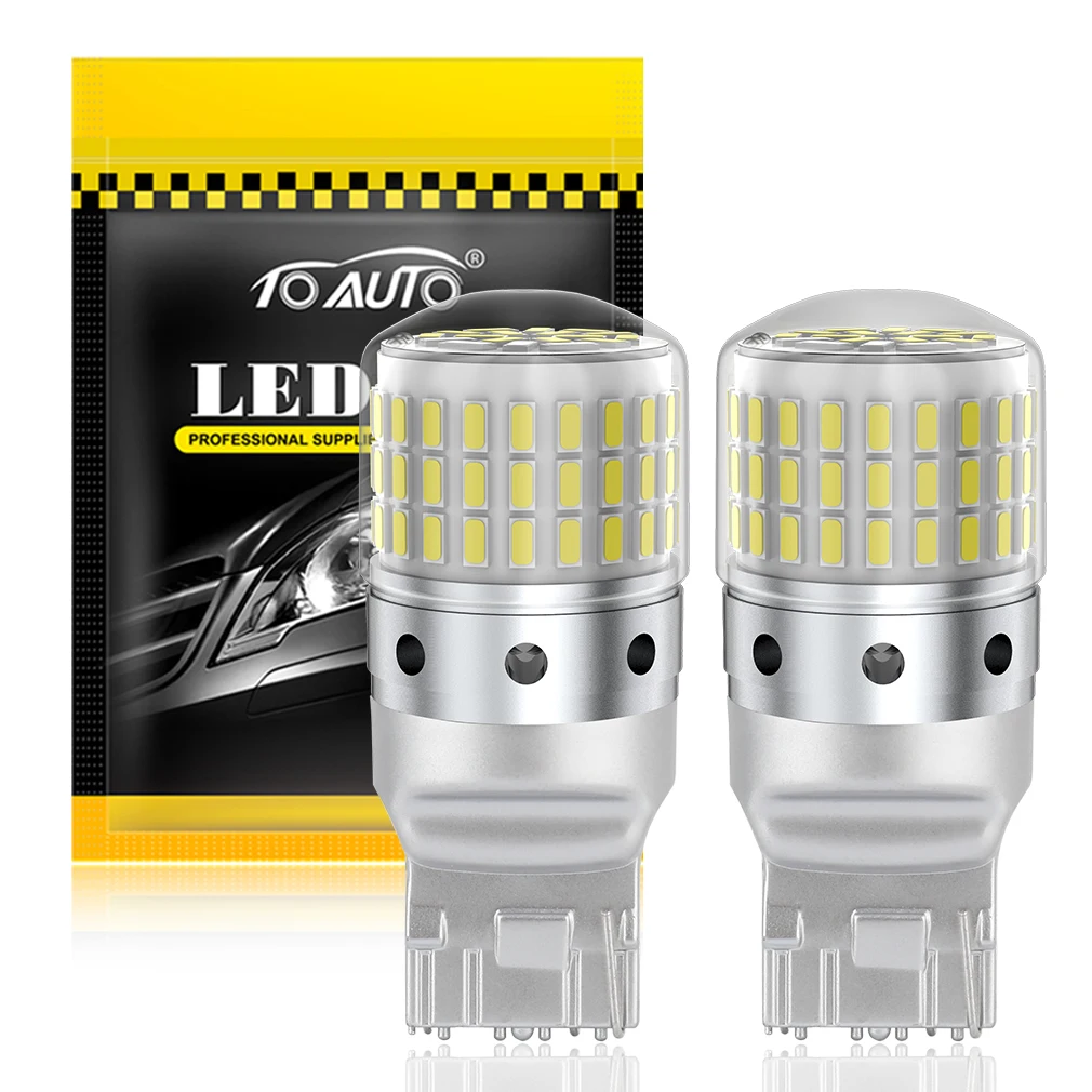 2 uds Canbus T20 7440 WY21W W21W 7443 W21/5W señal de giro LED para coche T25 3156 P27W 3157 P27/7W bombillas lámpara de marcha atrás para automóvil blanco 12V