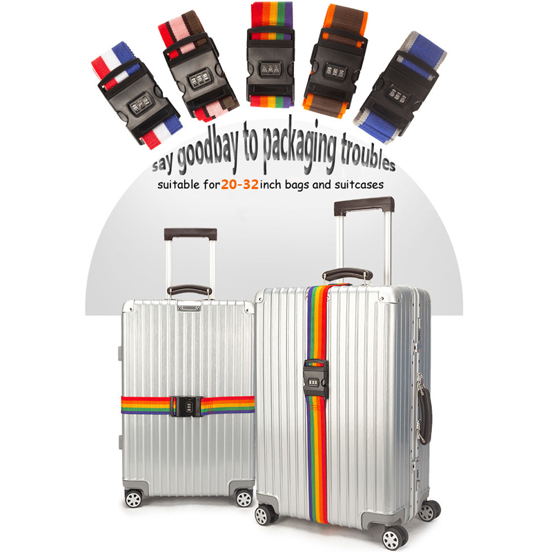 Adjustable Luggage Strap for Suitcases TSA-Approved with Lock Keep Bundling Packing Belt Suitcase Safety Travel Bag Accessories