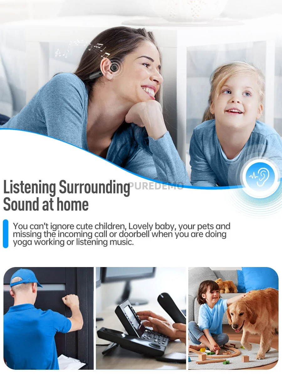 Auricular de conducción ósea Real tipo C, inalámbrico, Bluetooth, Auriculares deportivos impermeables con micrófono para entrenamientos, correr, conducir