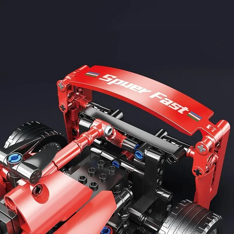 Moc técnico vermelho carro blocos de construção conjunto criativo modelo corrida kit diy montagem criativa tijolos brinquedos aniversário presente natal