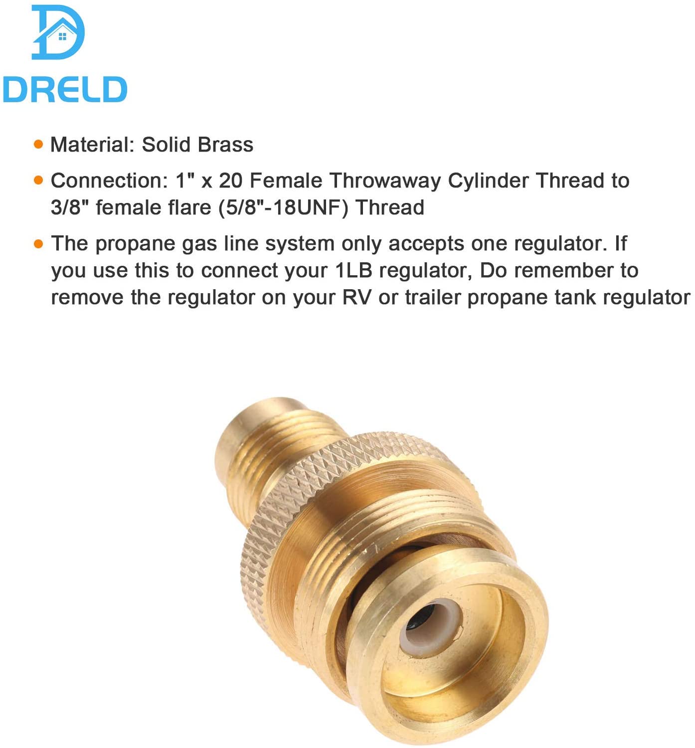 1ポンドのプロパンタンク焼き器アダプターから3/8インチのオスフレアキャンプグリルストーブパーツ、ヒーター、バーナー、調理器、ファイヤーピット用