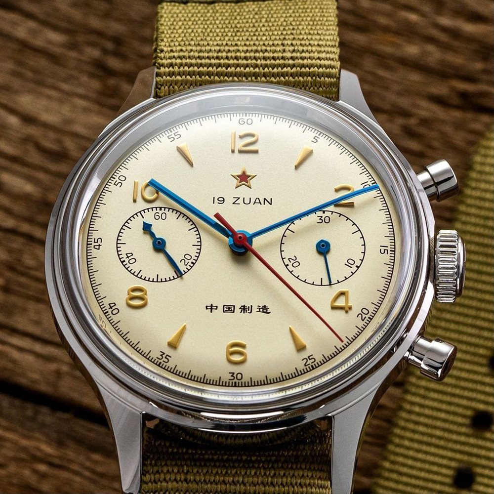 RED STAR 38 มม.ผู้ชาย 1963 Chronograph นาฬิกานักบิน Seagull การเคลื่อนไหว ST1901 Air Force การบิน Sapphire Goose 40 มม.