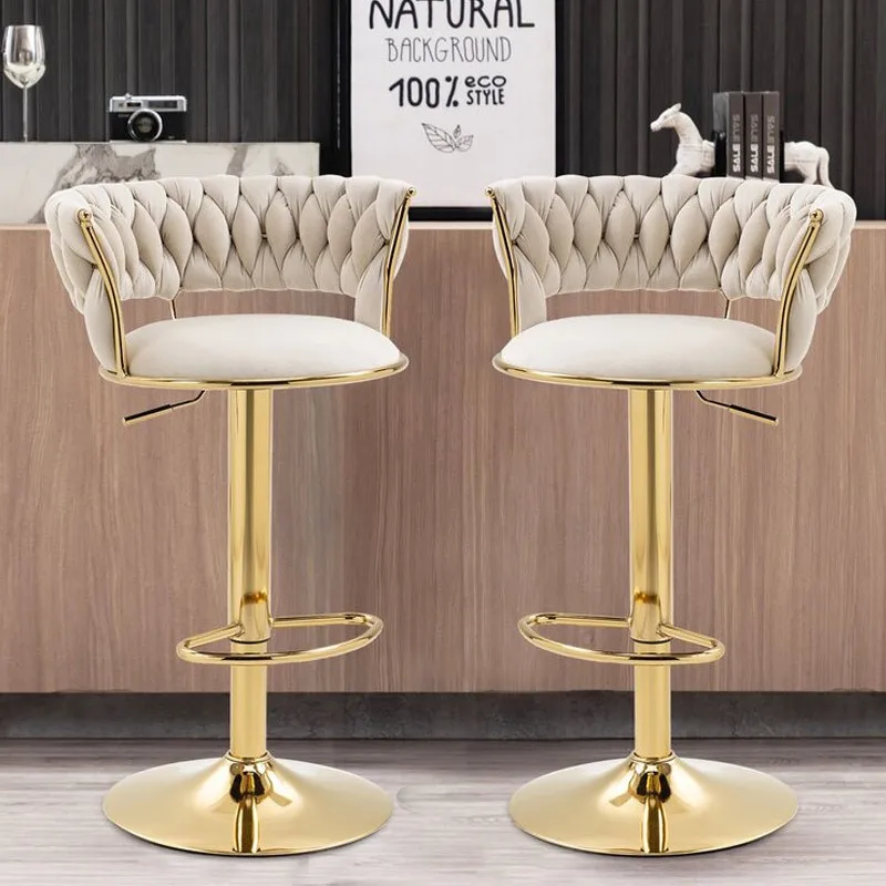 Richome Bar Chair Rotating Cashier Counter High Chair Modern And Simple Backrest Height-adjustable Chair