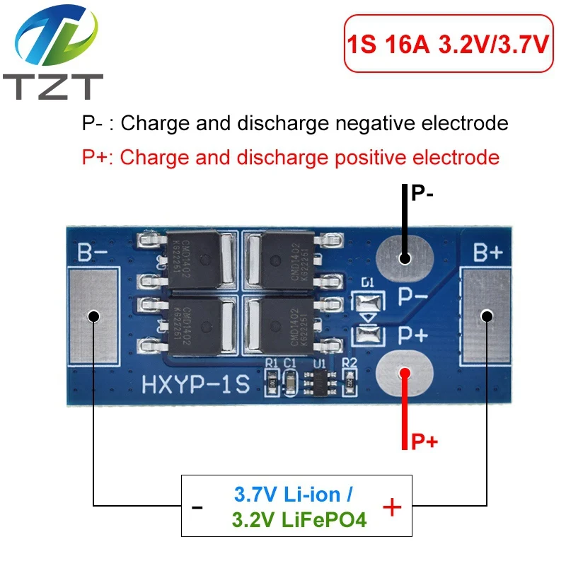 BMS 1S 12A 16A 24A 3,7 V LiFePO4 Placa de protección de batería de litio 18650 4,2 V voltaje de carga/prevención de cortocircuito/descarga
