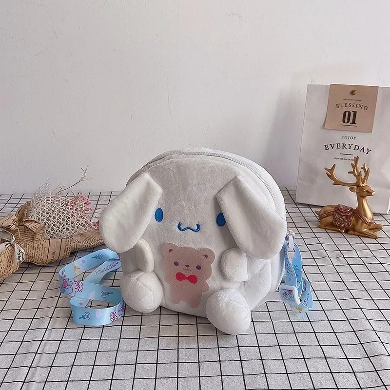 ใหม่ Kawaii Sanrio กระเป๋าเป้สะพายหลังน่ารัก Kuromi Cinnamoroll Pompompurin My Melody ของเล่นตุ๊กตาน่ารักผู้หญิงกระเป๋าสาววันเกิดคริสต์มาส...