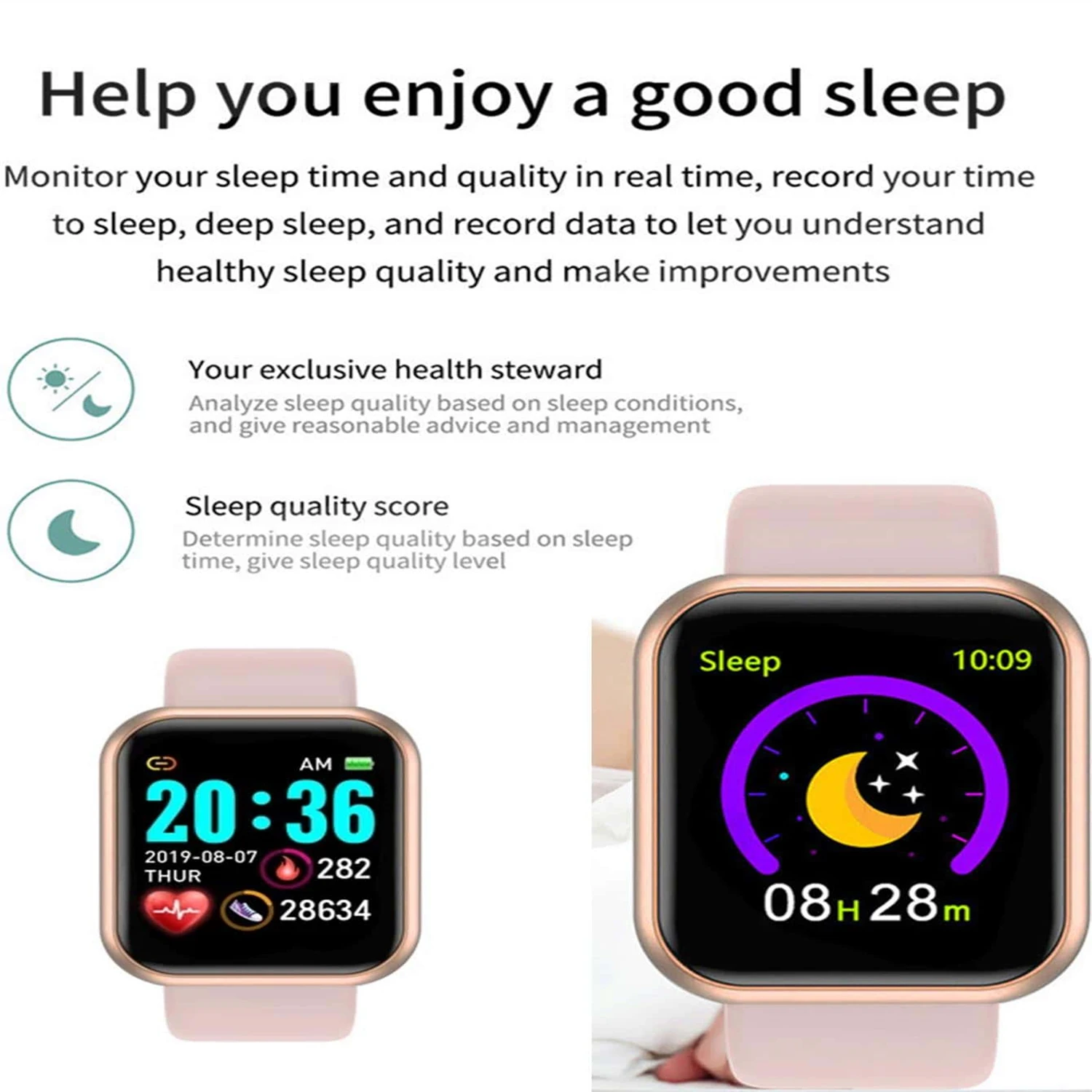 Inteligentny zegarek wiadomość przypomnienie kontrola muzyki odległość kalorii opaska monitorująca aktywność fizyczną mężczyźni Smartwatch kobiety zegarki dla dzieci zegar budzik Y68 D20