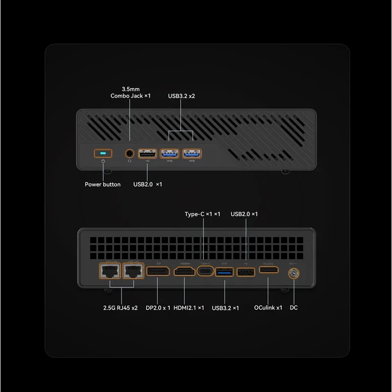 MINISFORUM MS-A1 Mini PC Barebones AMD AM5 ซ็อกเก็ต USB4.0 ไม่มี CPU/RAM/SSD/OS OCulink Tri-Display Gaming มินิเดสก์ท็อปคอมพิวเตอร์