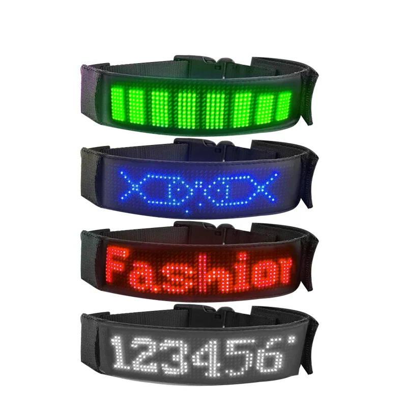 Collare per cani con illuminazione a LED APP Bluetooth Messaggio programmabile Scorrimento Display a LED Collare per accessori per animali domestici