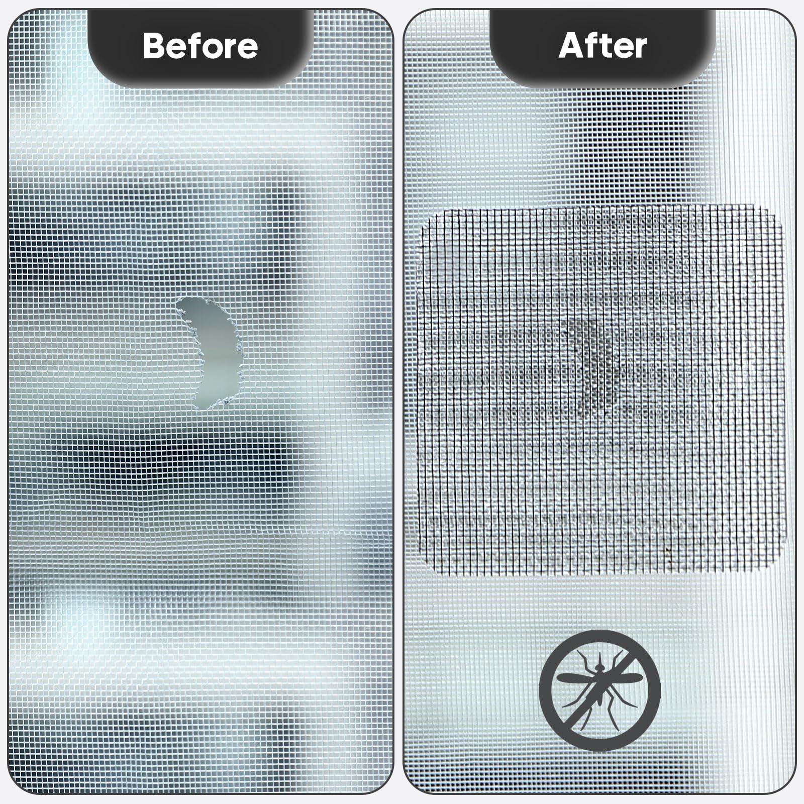 윈도우 스크린 수리 키트, 블랙 윈도우 스크린 패치, 빠른 수리 키트, 메쉬 스크린 문짝, 강력한 접착 유리 섬유 테이프, 10 개