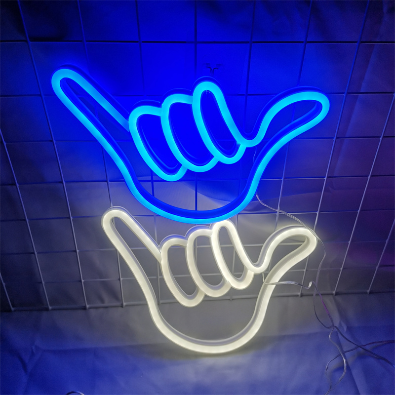 Led Neon Wanddekoration I Love You Peace Gesture Finger Nachtlicht Schlafzimmer Wohnzimmer für Weihnachten Geburtstag Tage Bar Dekor