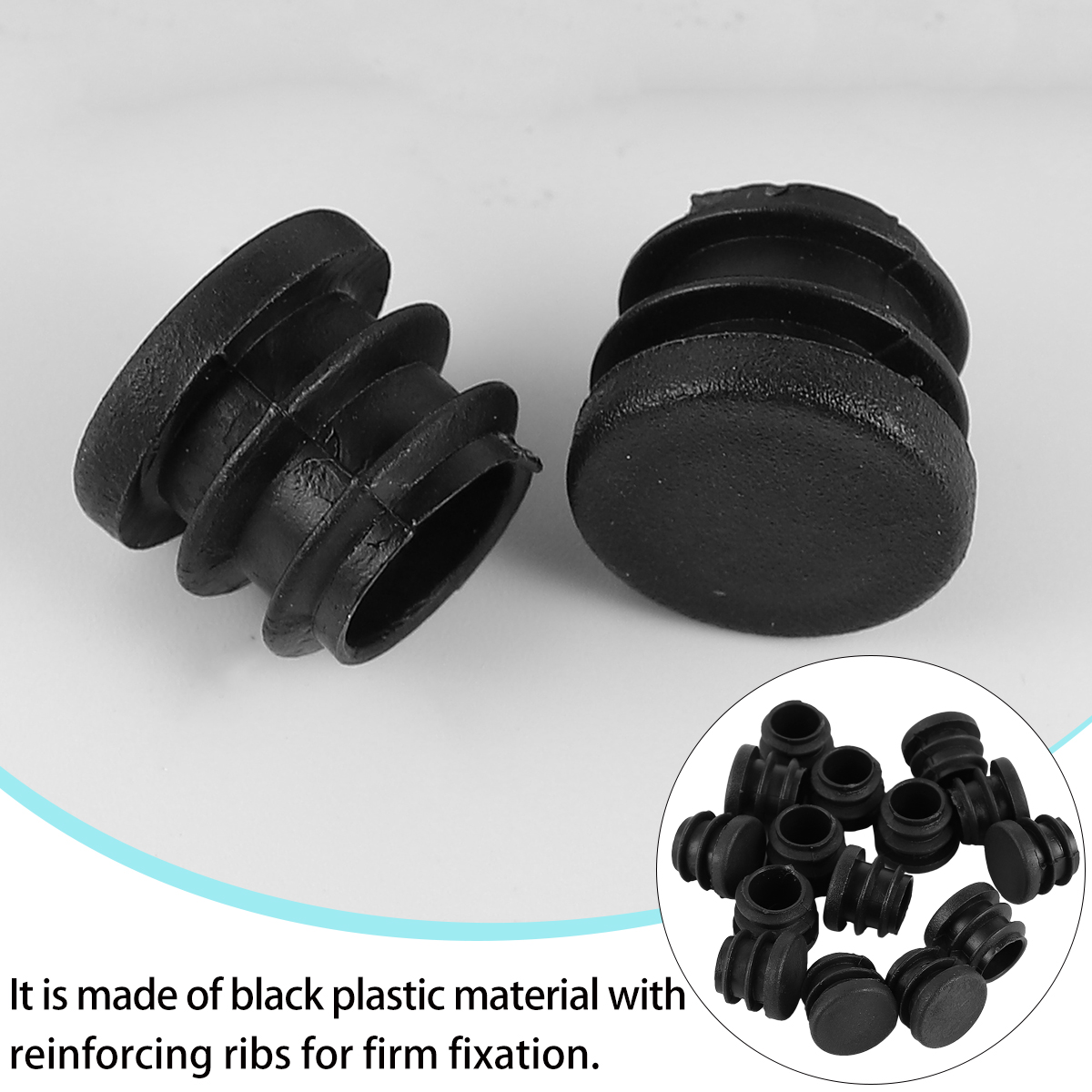 가구 다리 플러그 원형 플라스틱 커버, 16mm 튜브 묶음 블랭킹 의자 다리 바닥 보호대, 100 개