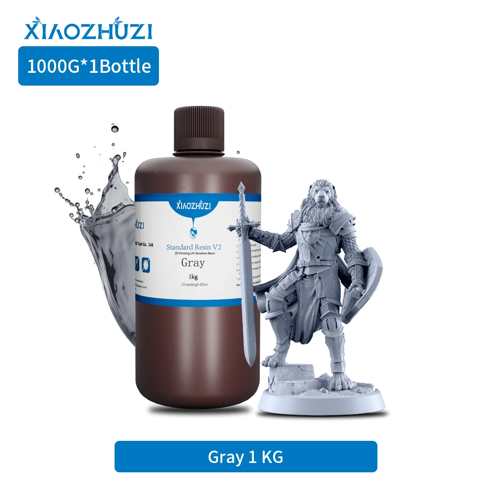 XiaoZhuzi - Resina cinza V2 padrão para impressoras 3D compatível com impressora 3D Elegoo Anycubic 405nm SLA DLP LCD