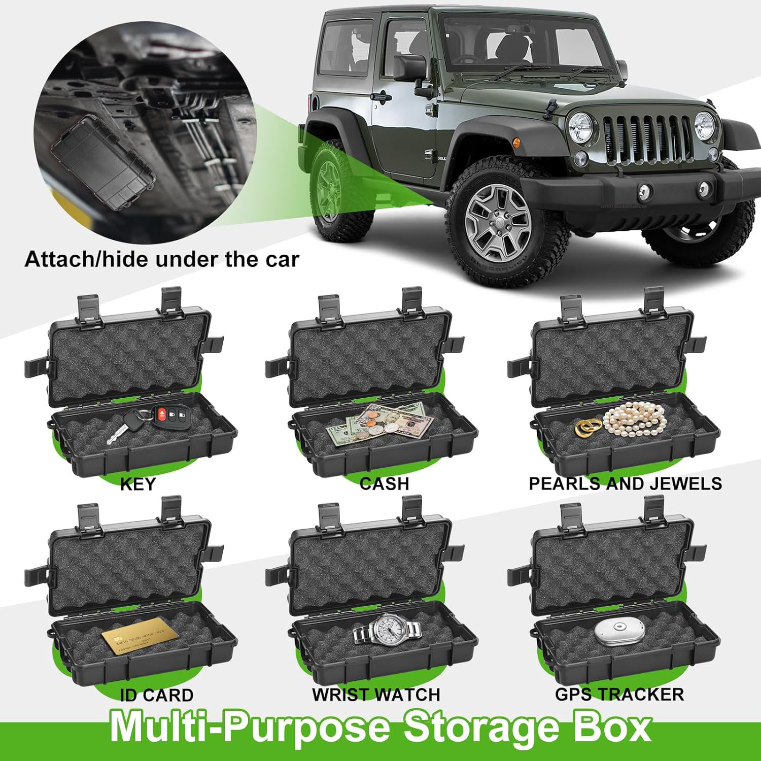 Magnetic Key Box Car Hide Key Magnetic Waterproof Magnetic Key Holder Multipurpose Key Holder for Under Car Rust-Proof Box