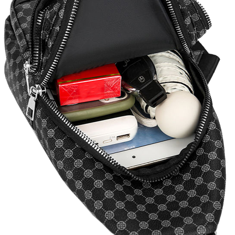 Bolsa de peito funcional estilo neutro para mulheres e homens com design de bolinhas de retalhos, adequada para bolsas de ombro único de negócios