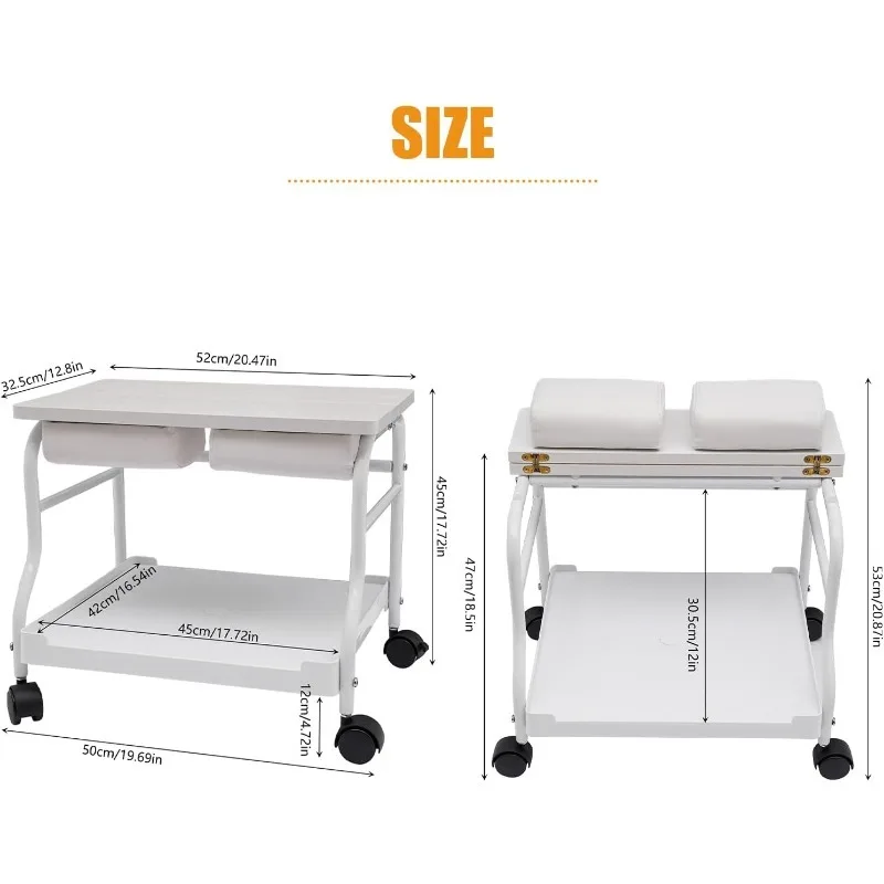 Carrello per pedicure Carrello per salone di bellezza Bagno per unghie o piedi Spa Carrello portatile per piedi con rotelle per parrucchieri Bagno di casa