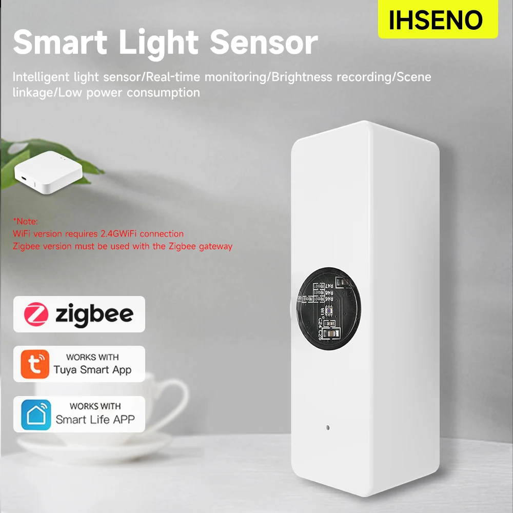 Датчик освещенности Tuya ZigBee Датчик освещенности Датчик луча ZigBee Умный дом Автоматизация Управление приложением Детектор освещенности Tuya