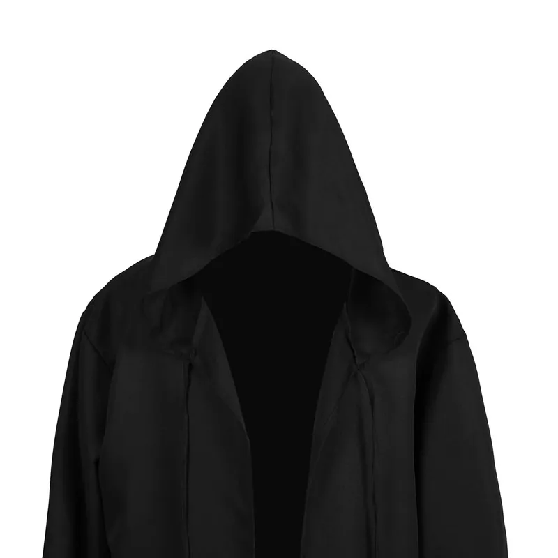 Halloween Hexe Langes Hemd Mit Kapuze Schwarze Robe Umhang Cosplay Kostüm Erwachsene und Gruseliger Geisterumhang Kind Urlaub Kostüm Set