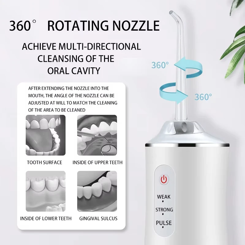 Irrigator ปาก 220ML USB ชาร์จทันตกรรม flosser ทันตกรรมแบบพกพากันน้ํากันน้ํา irrigator ทําความสะอาดฟัน