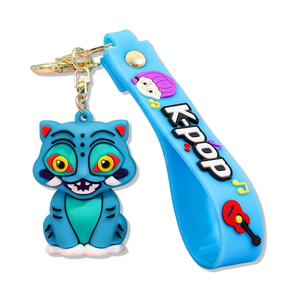 Llaveros con estampado 3D de la película de Anime Kpop Demon Hunters para niñas, muñecos Derpy, modelo de acción de tigre bonito, regalos de colección de juguetes