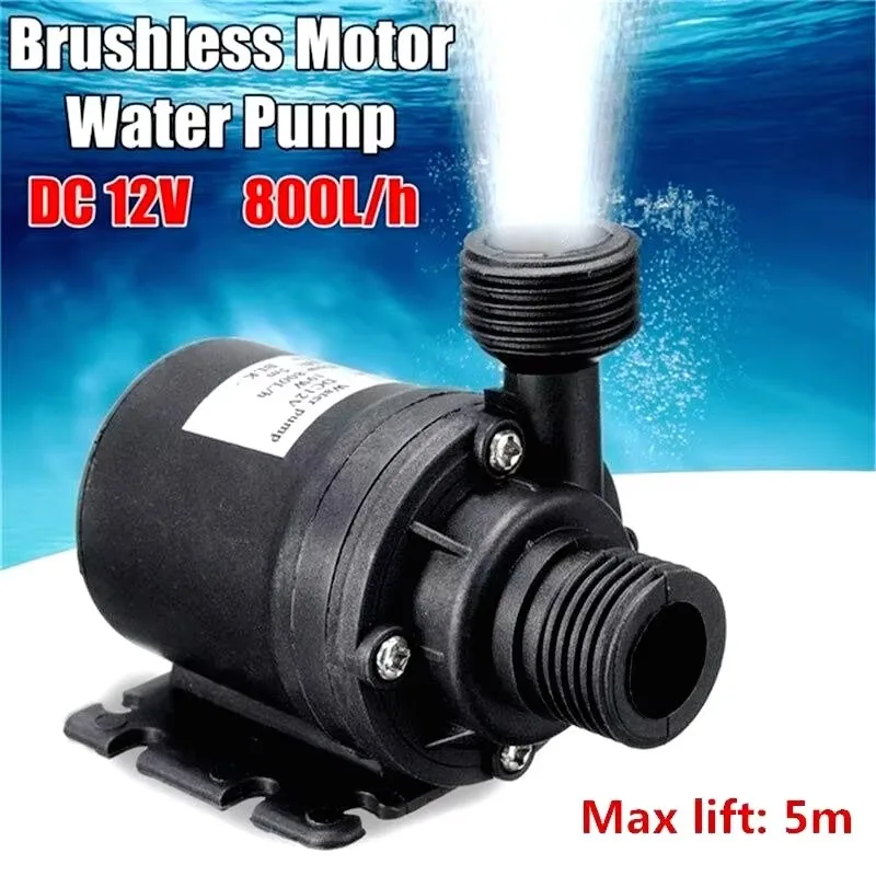 Bomba de água ultra silenciosa, mini motor sem escova, submersível, adaptador de bomba de água para aquário, fonte de lago para tanque de peixes, plugue separado