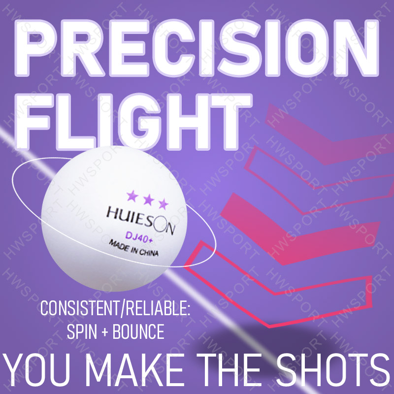 Huieson 50/100 pacote bolas de tênis de mesa 3 estrelas dj40 + bolas de ping pong com costura bala redonda abs novo material bolas para treinamento