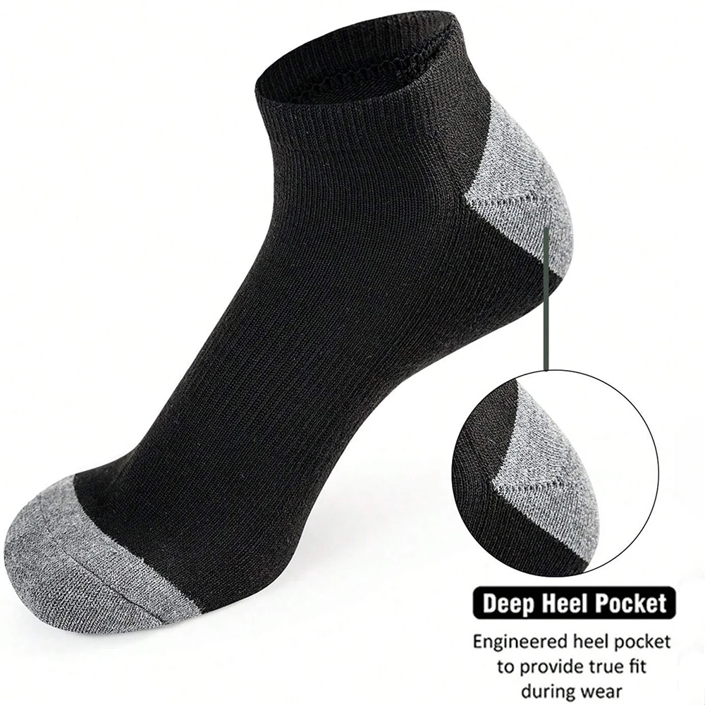 10 pares de calcetines cómodos y transpirables que absorben el sudor a prueba de olores calcetines de Color sólido de corte bajo adecuados para actividades al aire libre
