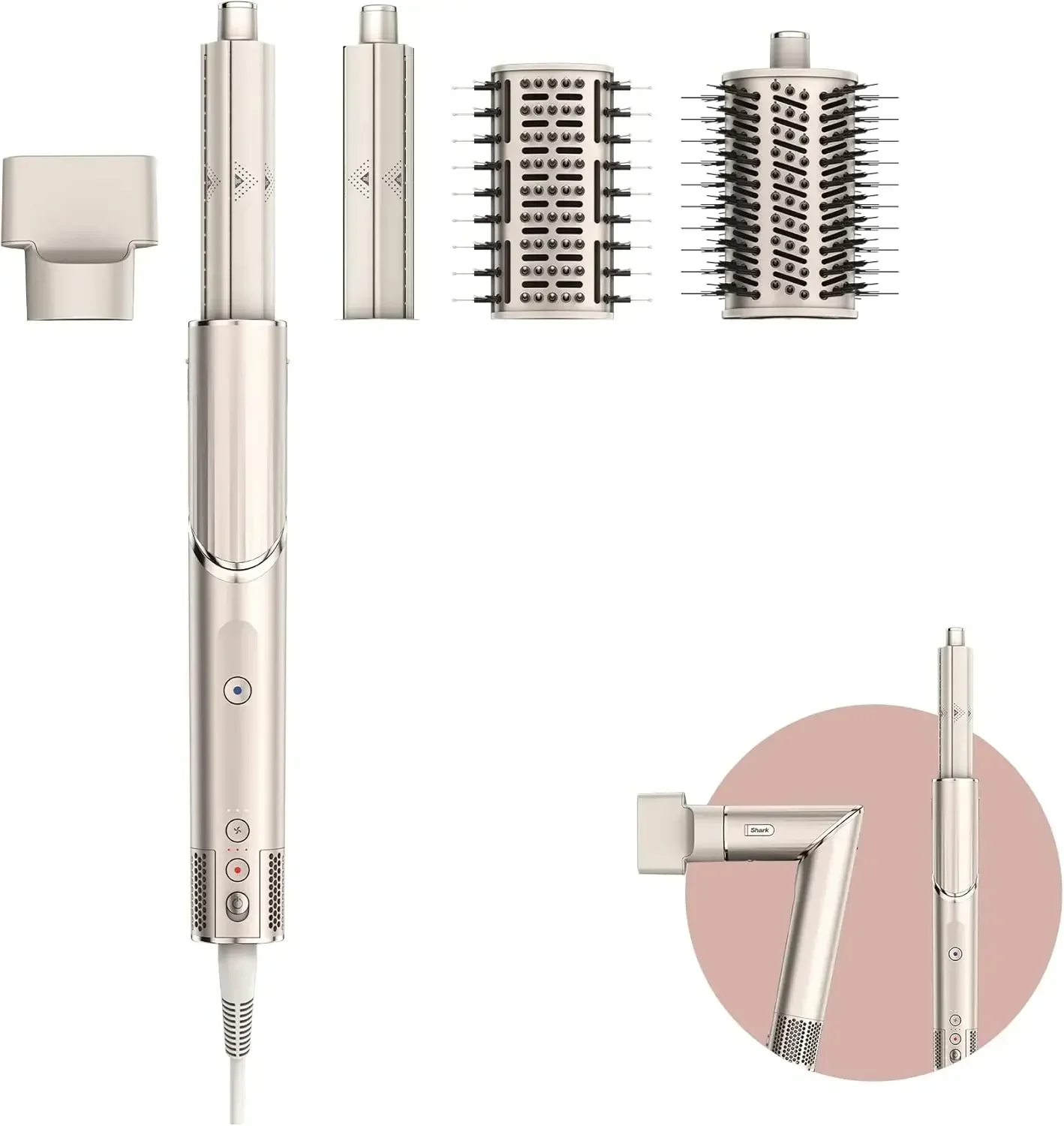 Shark FlexStyle Multi styler ad aria calda e asciugacapelli con bigodini, spazzole e concentratore con avvolgimento automatico, nessun danno al calore