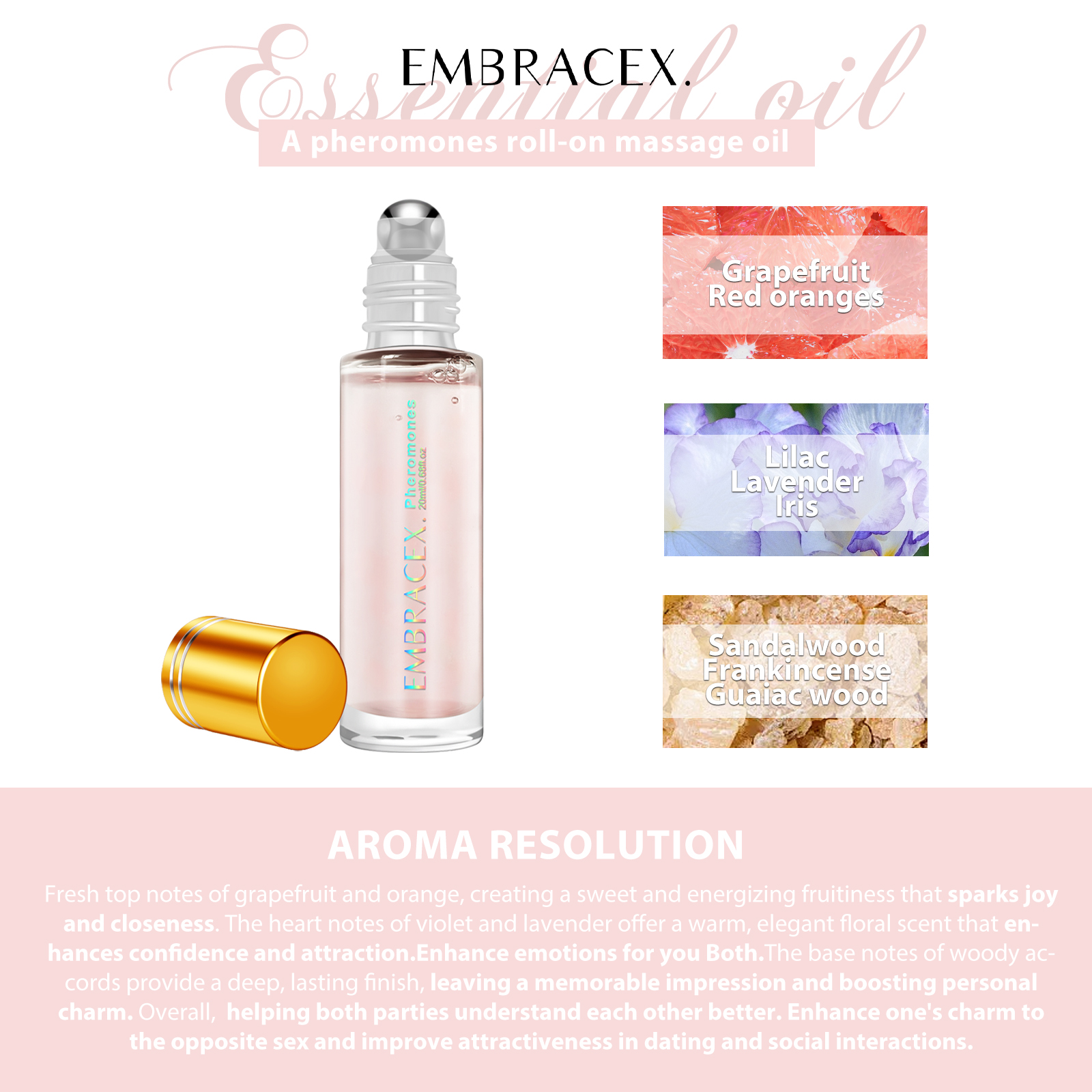 20ml perfumes de feromônio óleos essenciais perfume de feromônio feminino rolo de óleo em perfume presentes cuidados com a pele